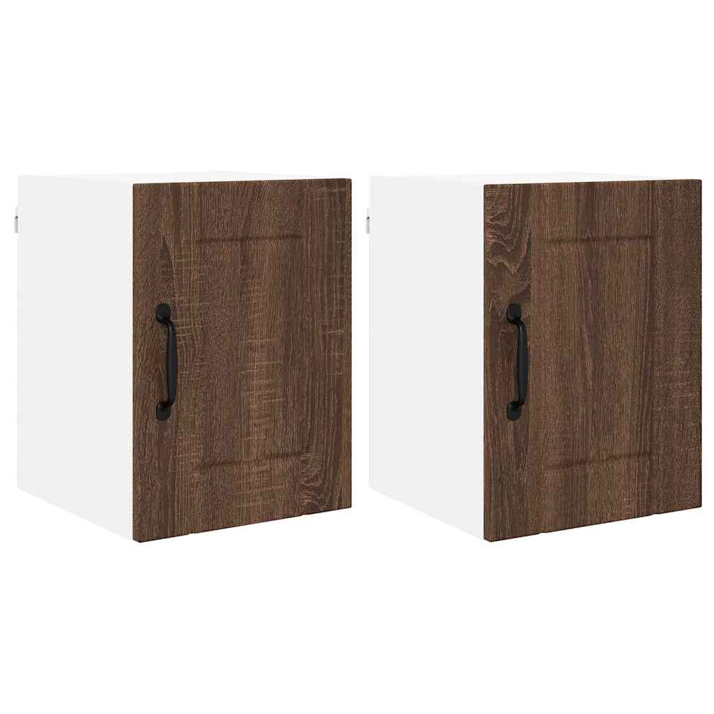 Veggskap LUCCA 2 pcs Brun eik 30 x 31 x 40 cm Konstruert tre