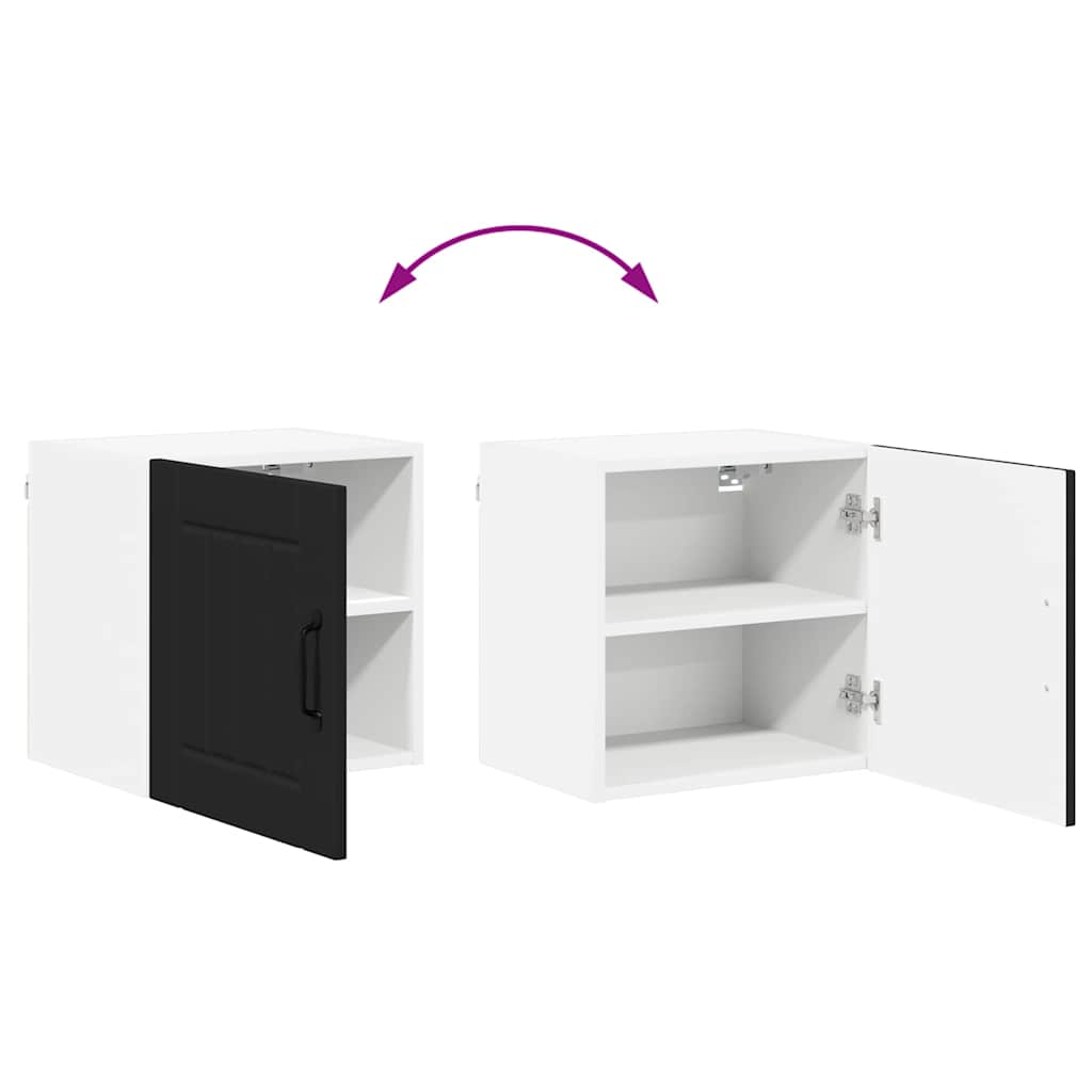 Kjøkken veggskap med hylle Svart 40 x 31 x 40 cm Konstruert tre