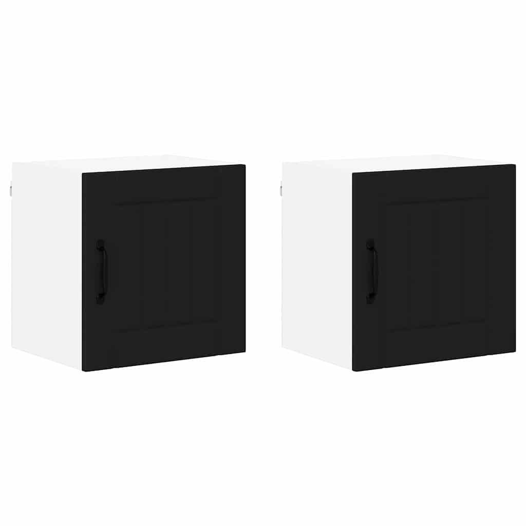 Veggskap LUCCA 2 pcs Svart 40 x 31 x 40 cm Konstruert tre