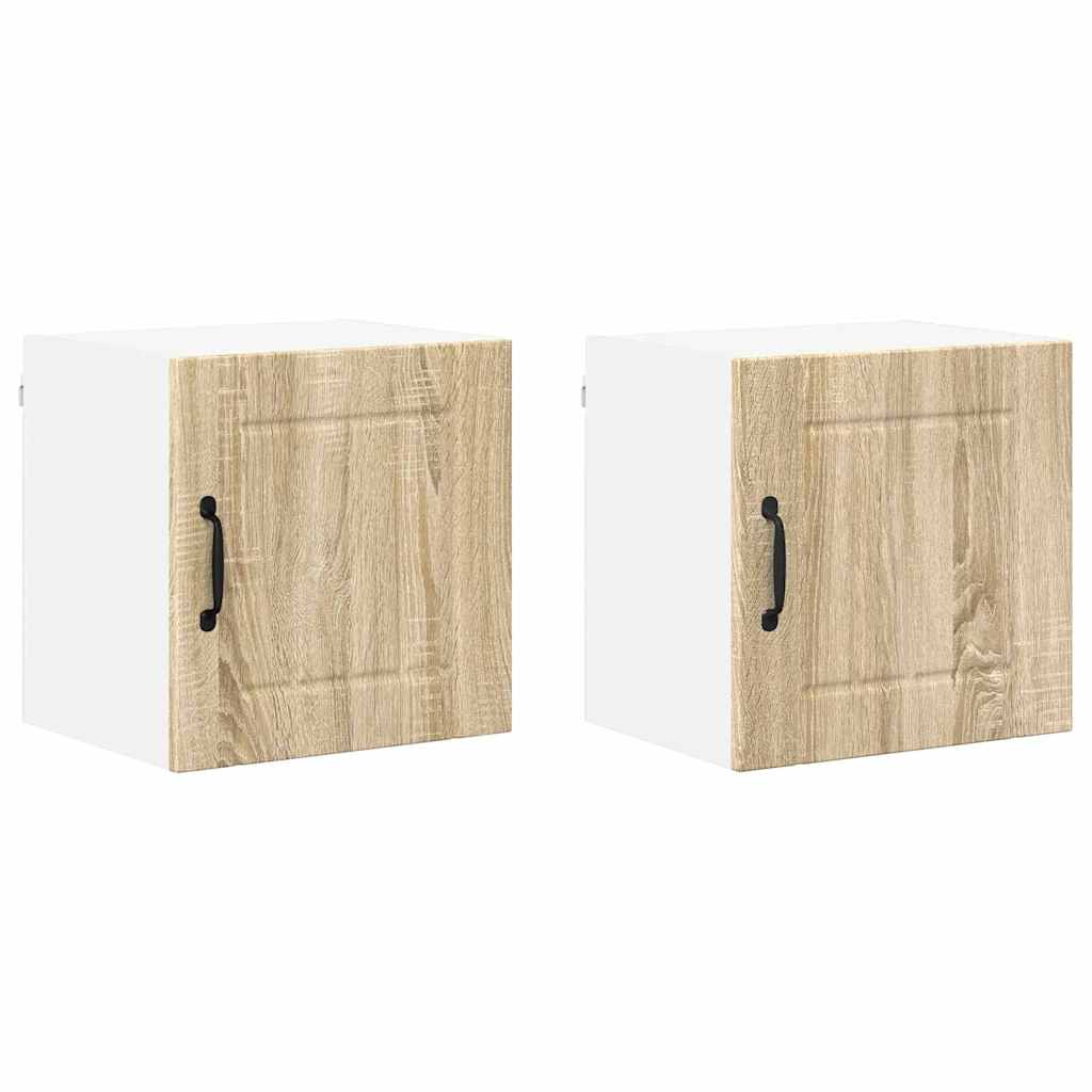 Veggskap LUCCA 2 pcs Sonoma eik 40 x 31 x 40 cm Konstruert tre