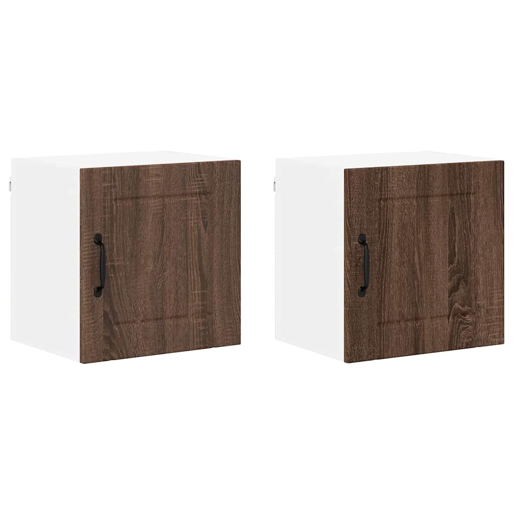 Veggskap LUCCA 2 pcs Brun eik 40 x 31 x 40 cm Konstruert tre