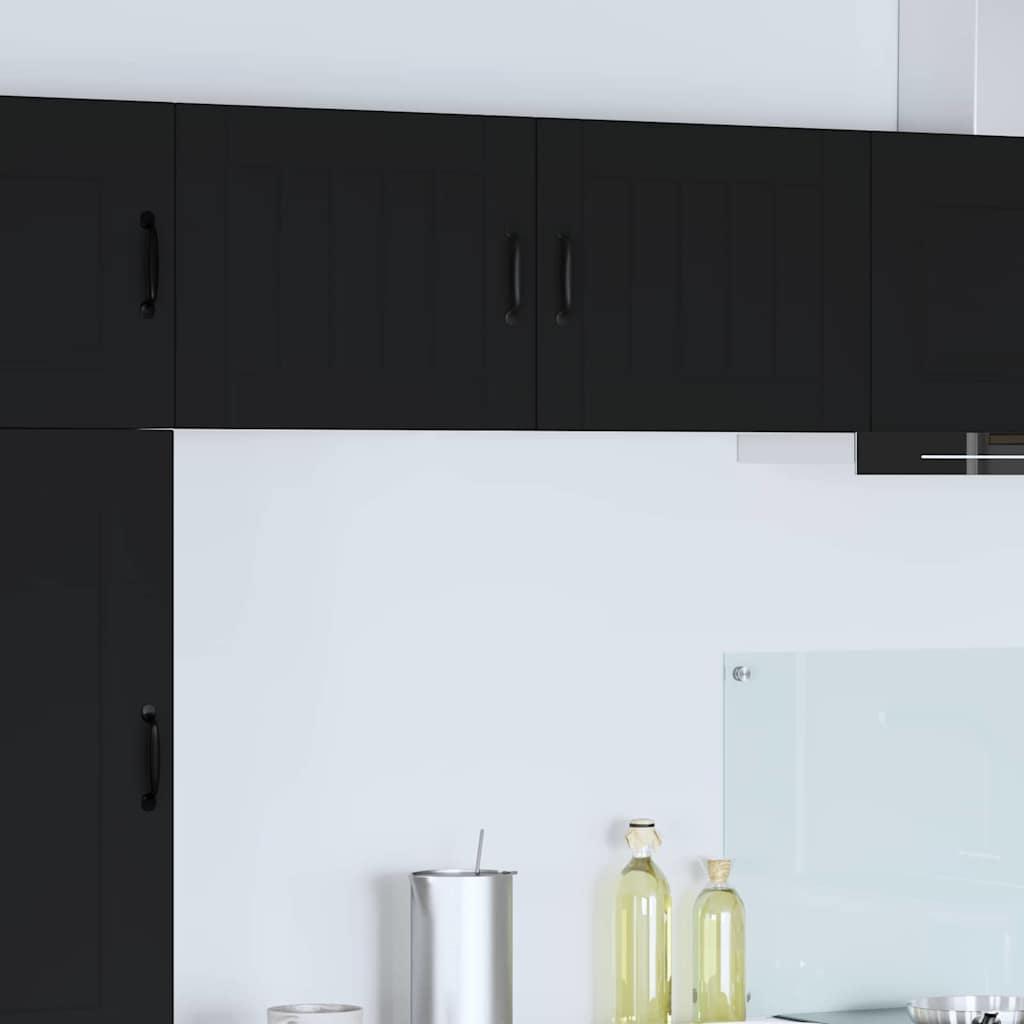 Veggskap LUCCA 2 pcs Svart 50 x 31 x 40 cm Konstruert tre