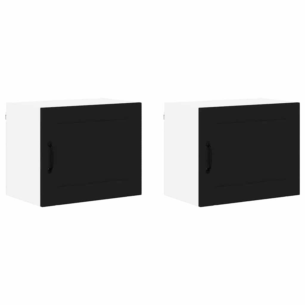 Veggskap LUCCA 2 pcs Svart 50 x 31 x 40 cm Konstruert tre