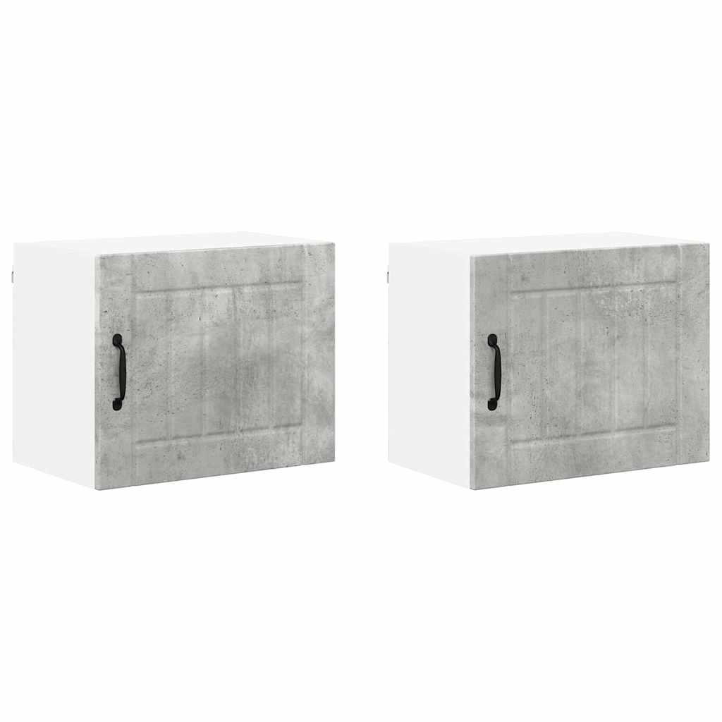 Veggskap LUCCA 2 pcs Betonggrå 50 x 31 x 40 cm Konstruert tre