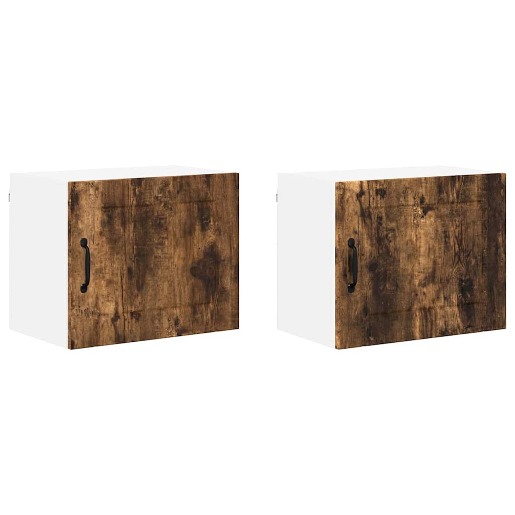 Veggskap LUCCA 2 pcs Røkt Eik 50 x 31 x 40 cm Konstruert tre