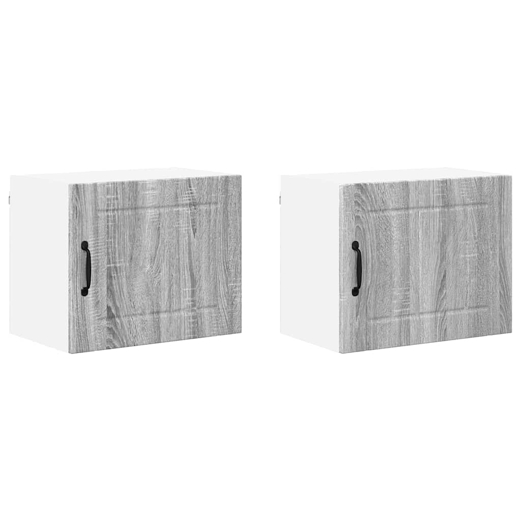 Veggskap LUCCA 2 pcs Grå sonoma 50 x 31 x 40 cm Konstruert tre
