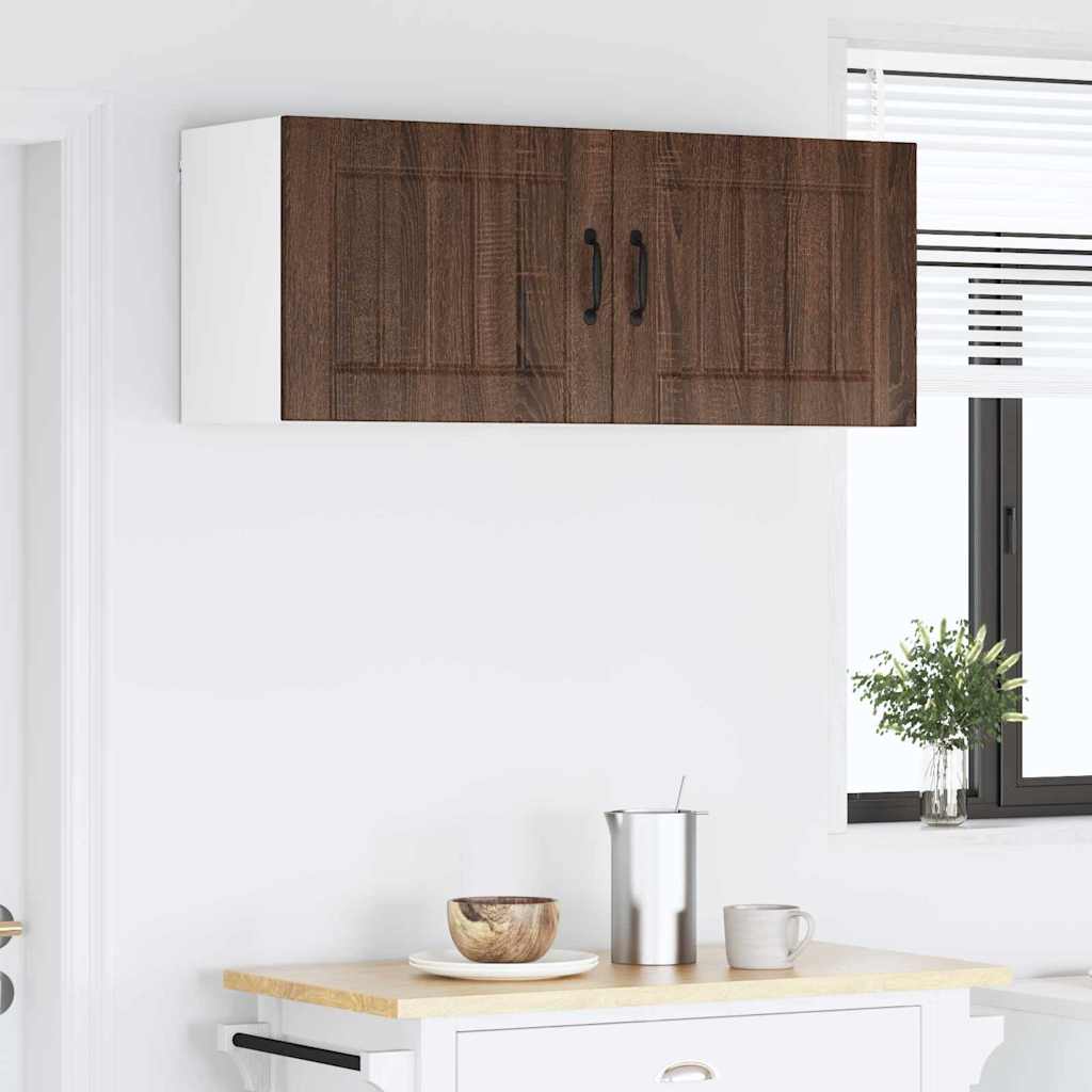 Veggskap LUCCA 2 pcs Brun eik 50 x 31 x 40 cm Konstruert tre