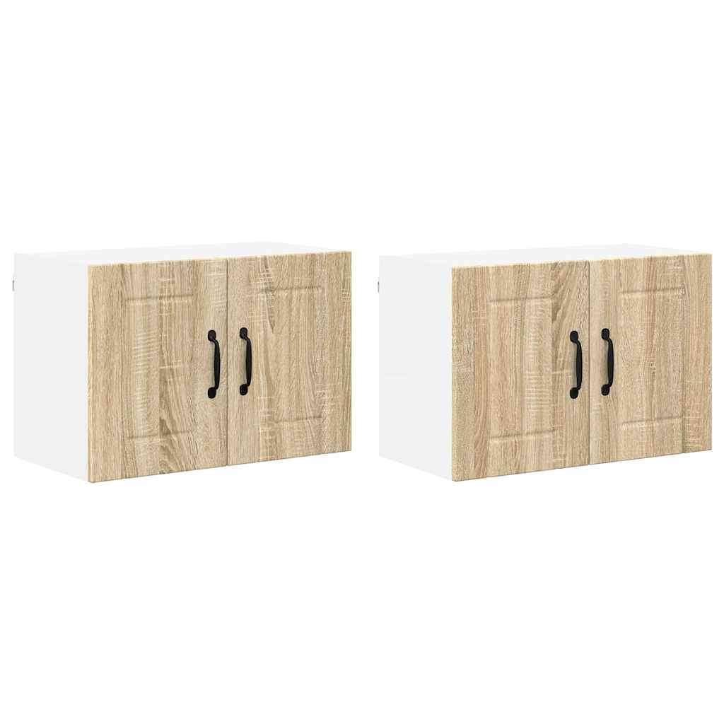 Veggskap LUCCA 2 pcs Sonoma eik 60 x 31 x 40 cm Konstruert tre