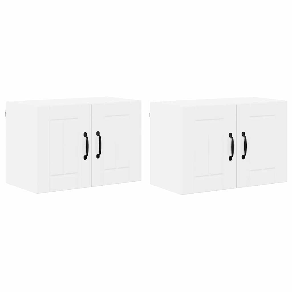 Veggskap LUCCA 2 pcs Høgglans hvit 60 x 31 x 40 cm