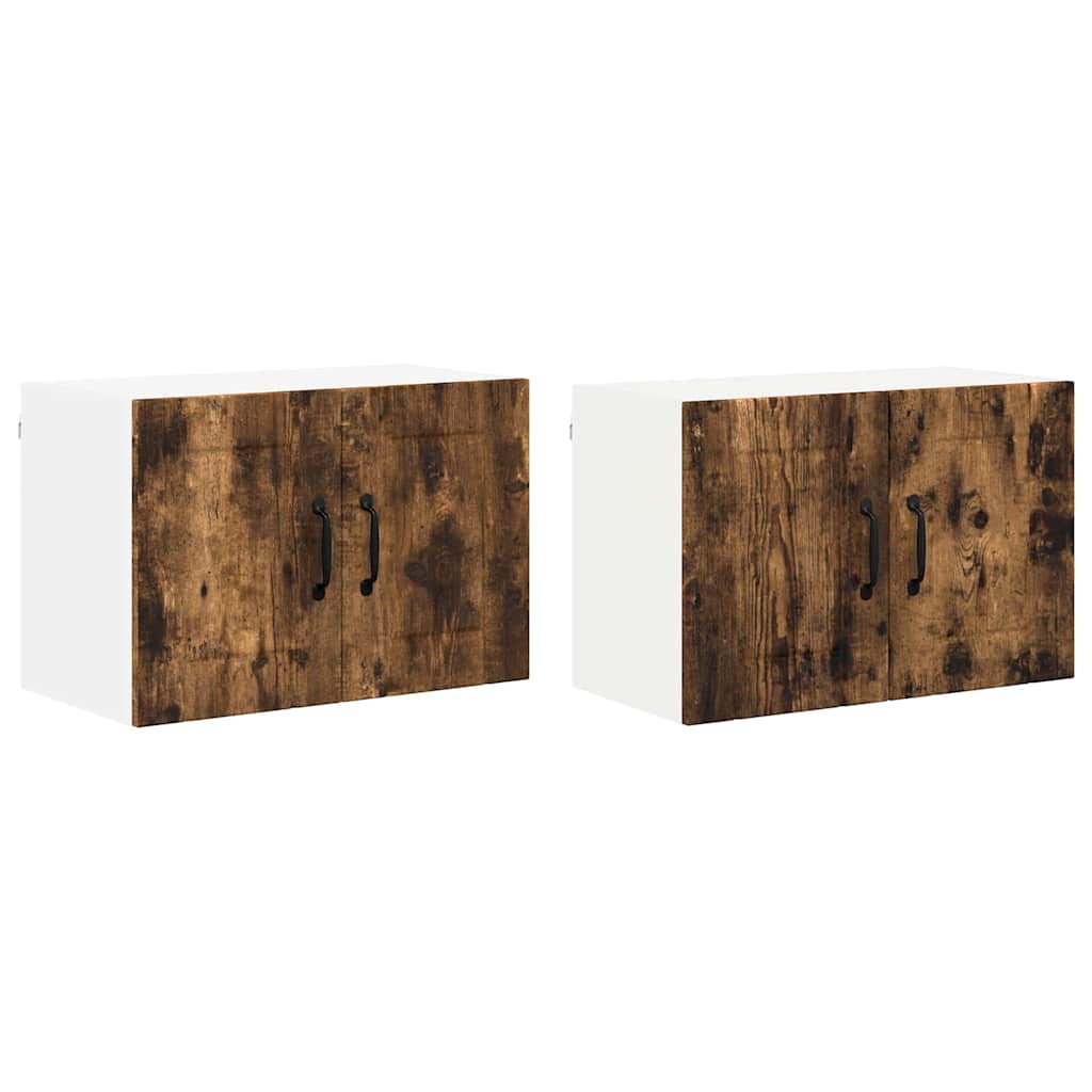 Veggskap LUCCA 2 pcs Røkt Eik 60 x 31 x 40 cm Konstruert tre