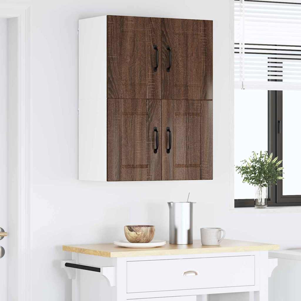 Veggskap LUCCA 2 pcs Brun eik 60 x 31 x 40 cm Konstruert tre
