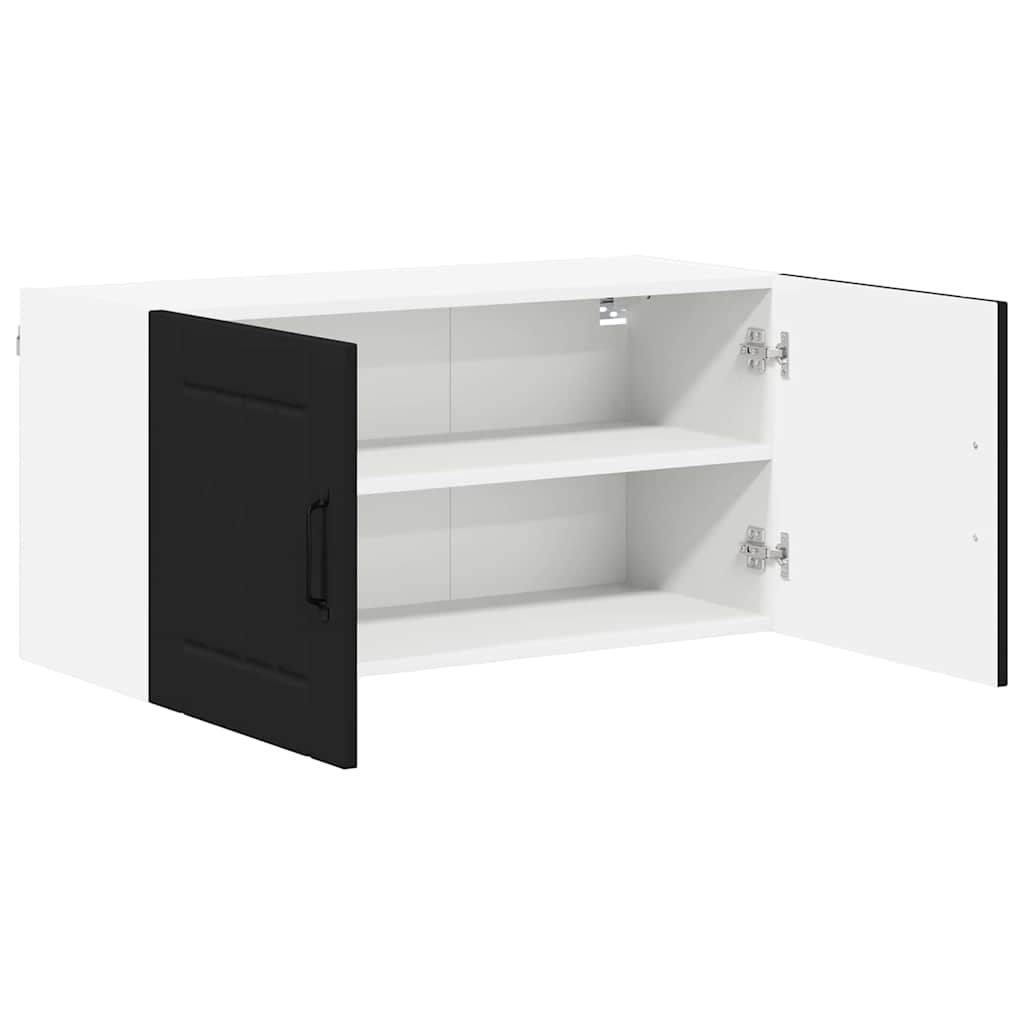 Kjøkken veggskap med hylle Svart 80 x 31 x 40 cm Konstruert tre