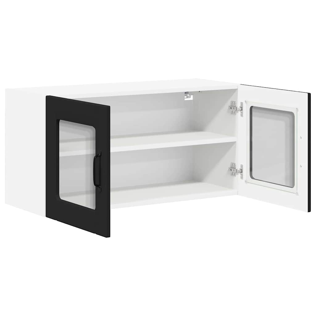 Kjøkken veggskap med hylle Svart 80 x 31 x 40 cm Konstruert tre