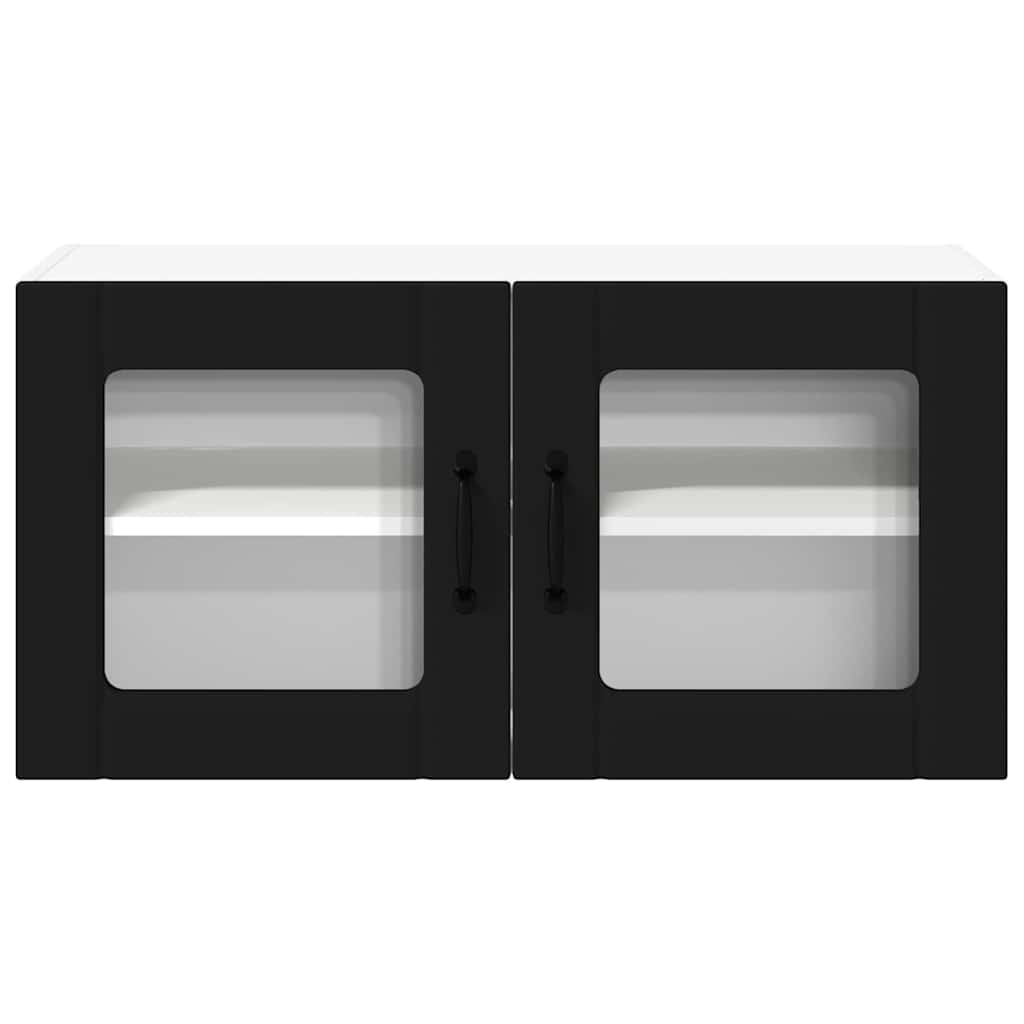 Kjøkken veggskap med hylle Svart 80 x 31 x 40 cm Konstruert tre