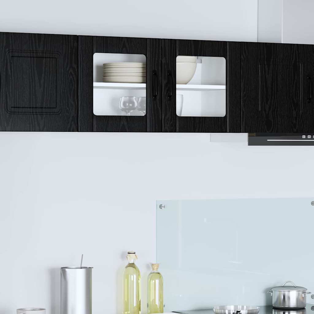 Vegghylle LUCCA Svart eik 80 x 31 x 40 cm Konstruert tre
