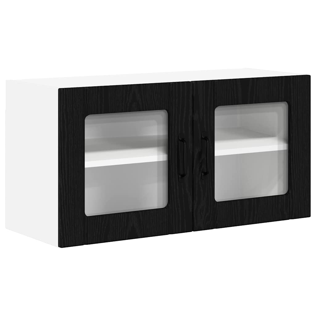 Vegghylle LUCCA Svart eik 80 x 31 x 40 cm Konstruert tre