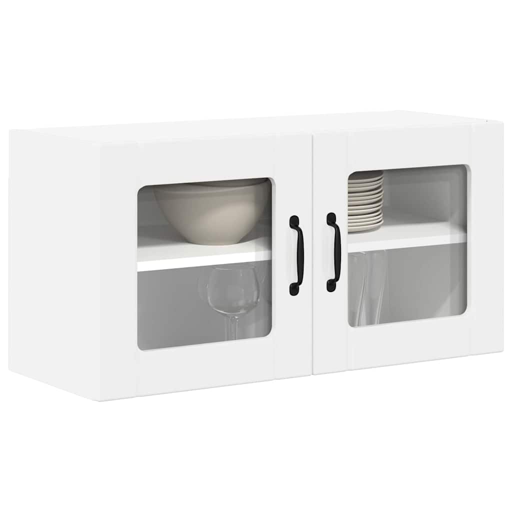 Vegghylle LUCCA Høgglans hvit 80 x 31 x 40 cm Konstruert tre