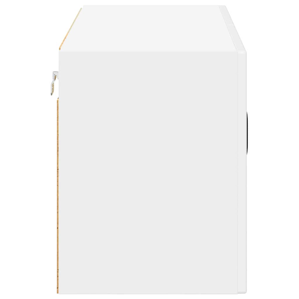 Vegghylle LUCCA Høgglans hvit 80 x 31 x 40 cm Konstruert tre