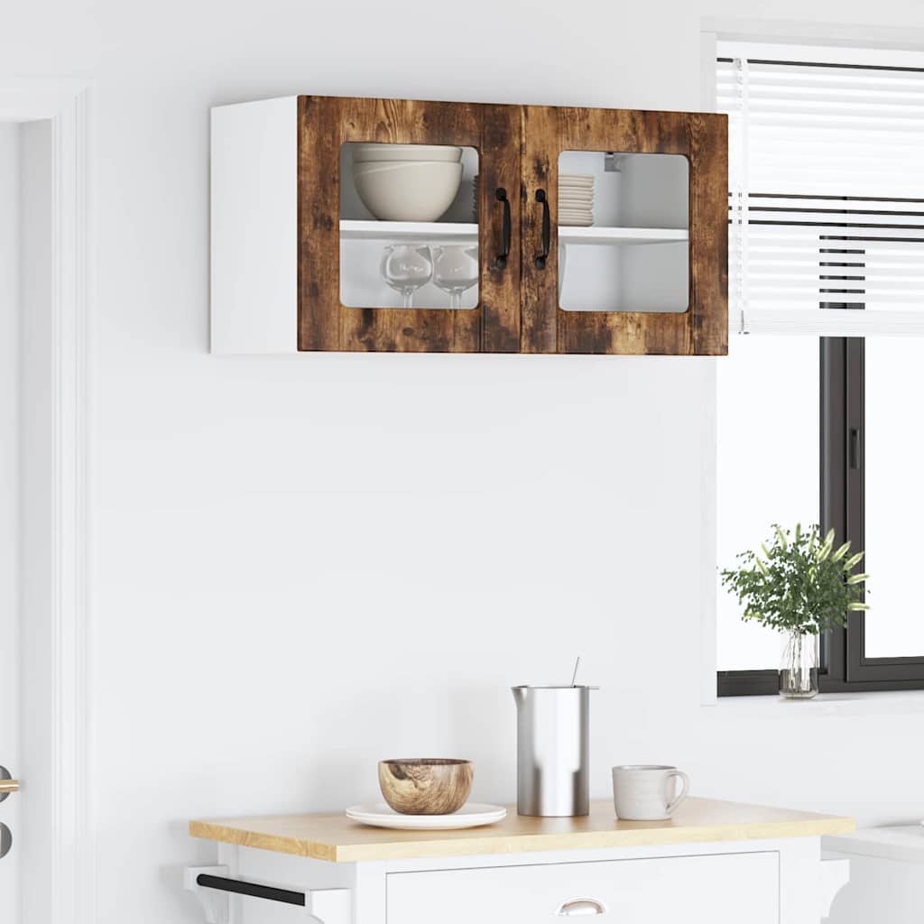 Vegghylle LUCCA Røkt Eik 80 x 31 x 40 cm Konstruert tre