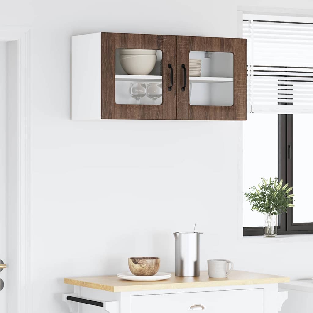 Vegghylle LUCCA Brun eik 80 x 31 x 40 cm Konstruert tre