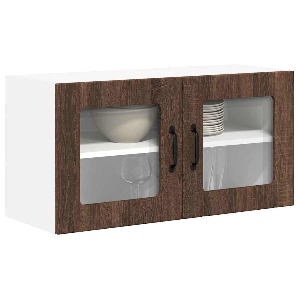Vegghylle LUCCA Brun eik 80 x 31 x 40 cm Konstruert tre