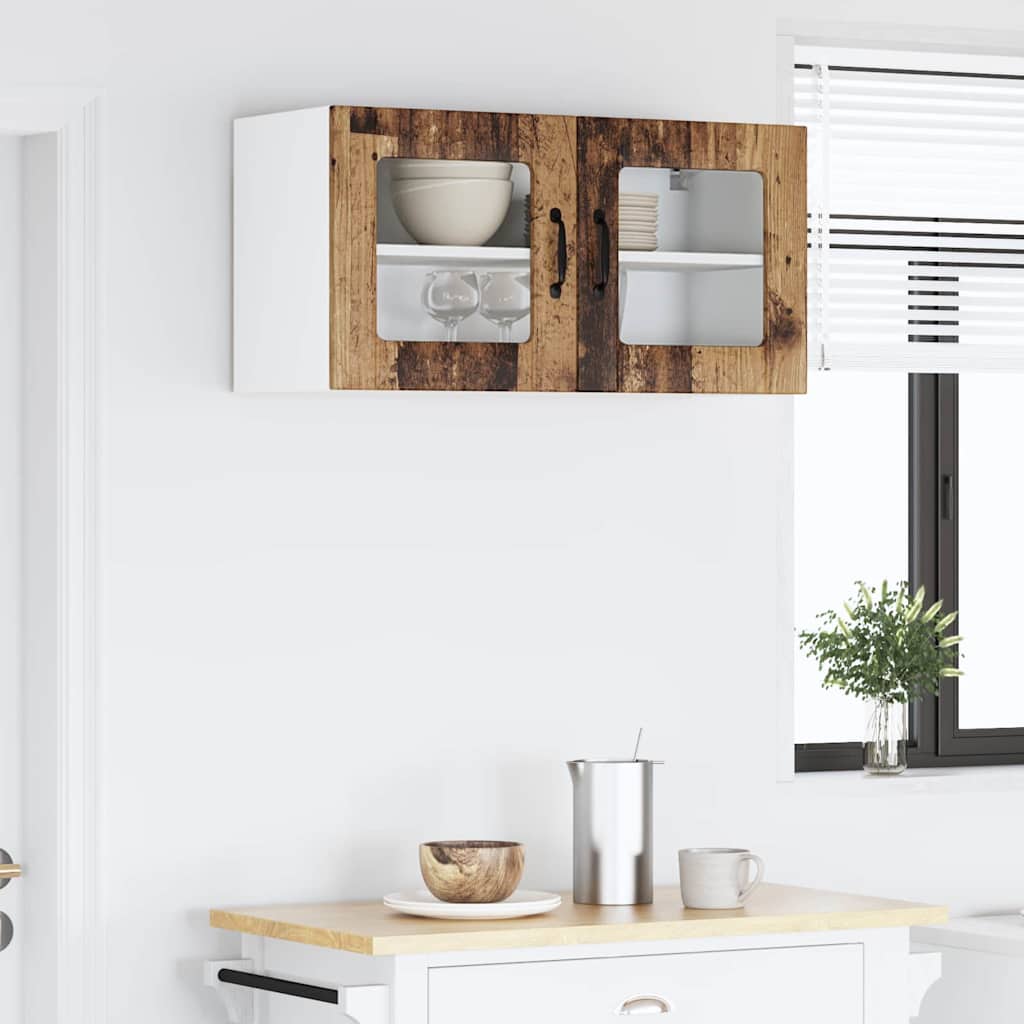 Vegghylle LUCCA Gammelt tre 80 x 31 x 40 cm Konstruert tre