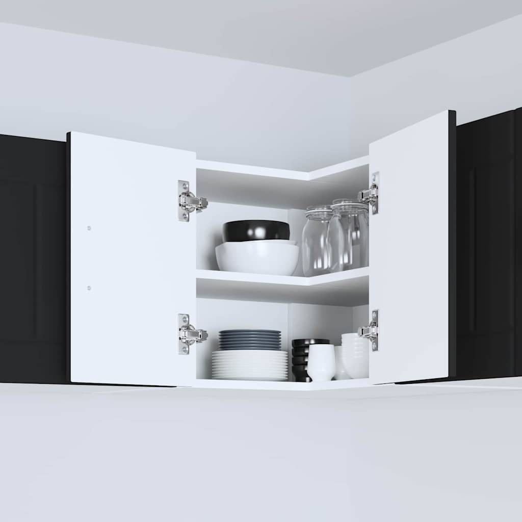 Kjøkken veggskap med hylle Svart 57 x 57 x 40 cm Konstruert tre