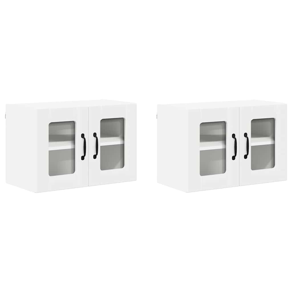 Vegghylle LUCCA 2 pcs Hvit 60 x 31 x 40 cm Konstruert tre