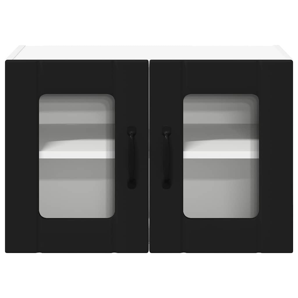 Kjøkken veggskap med hylle Svart 60 x 31 x 40 cm Konstruert tre