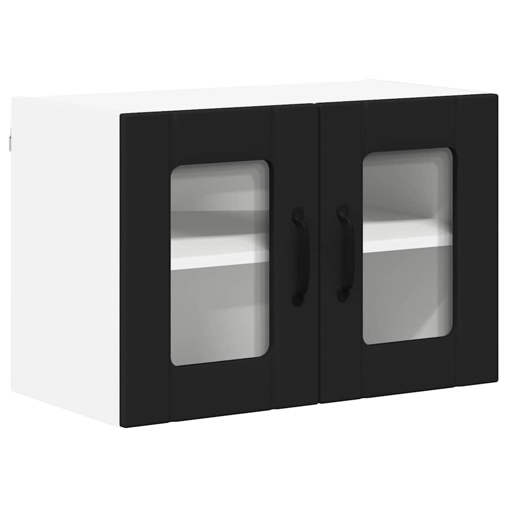 Vegghylle LUCCA 2 pcs Svart 60 x 31 x 40 cm Konstruert tre