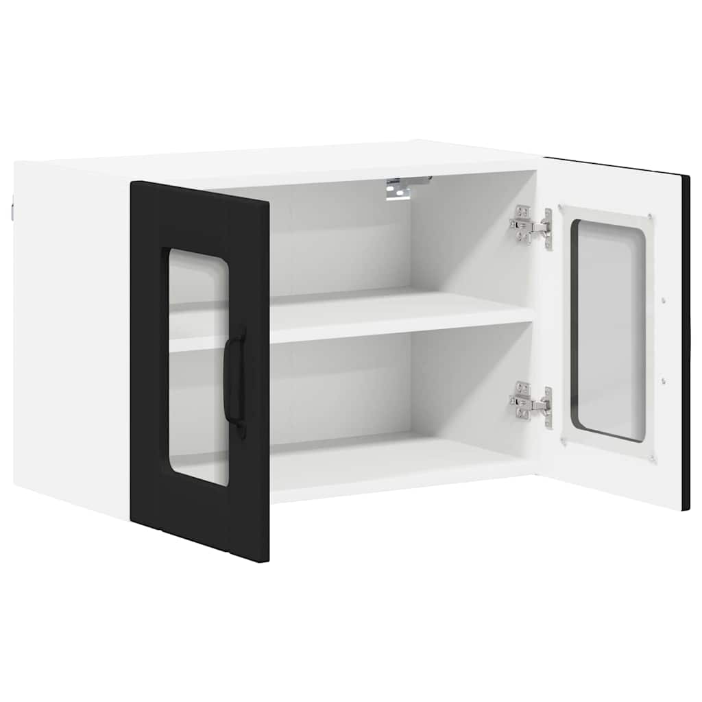 Vegghylle LUCCA 2 pcs Svart 60 x 31 x 40 cm Konstruert tre
