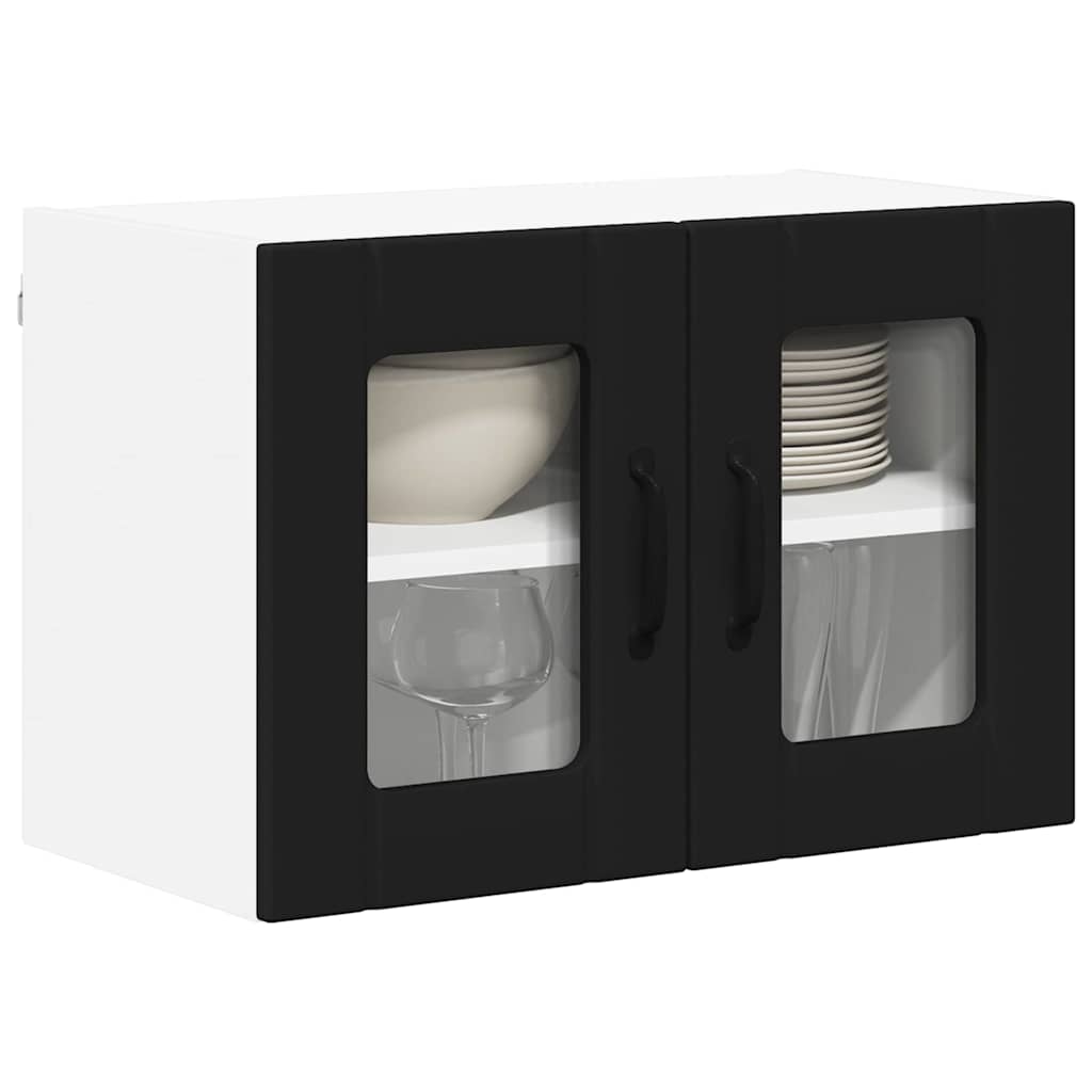Vegghylle LUCCA 2 pcs Svart 60 x 31 x 40 cm Konstruert tre