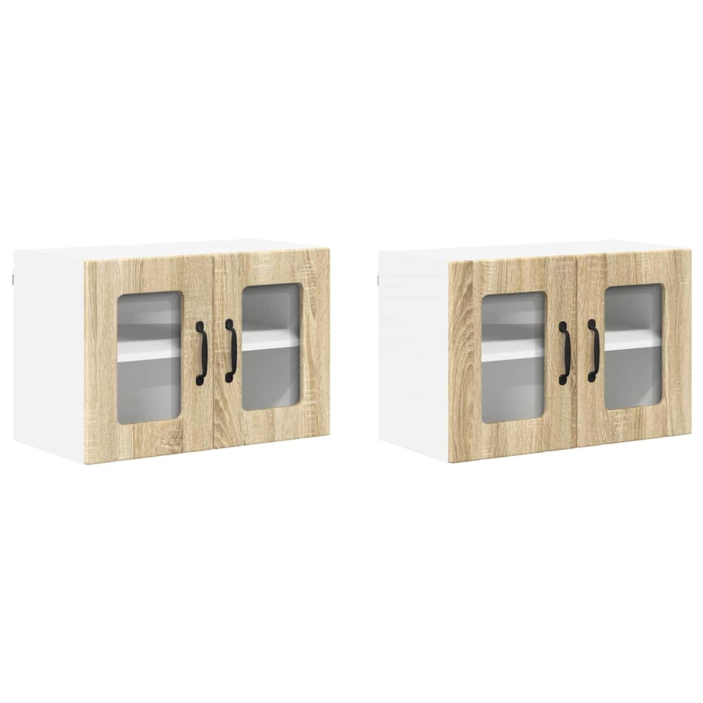 Vegghylle LUCCA 2 pcs Sonoma eik 60 x 31 x 40 cm Konstruert tre