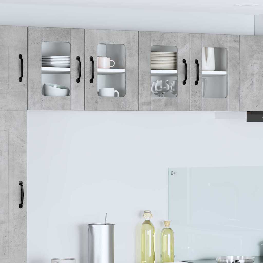 Vegghylle LUCCA 2 pcs Betonggrå 60 x 31 x 40 cm Konstruert tre