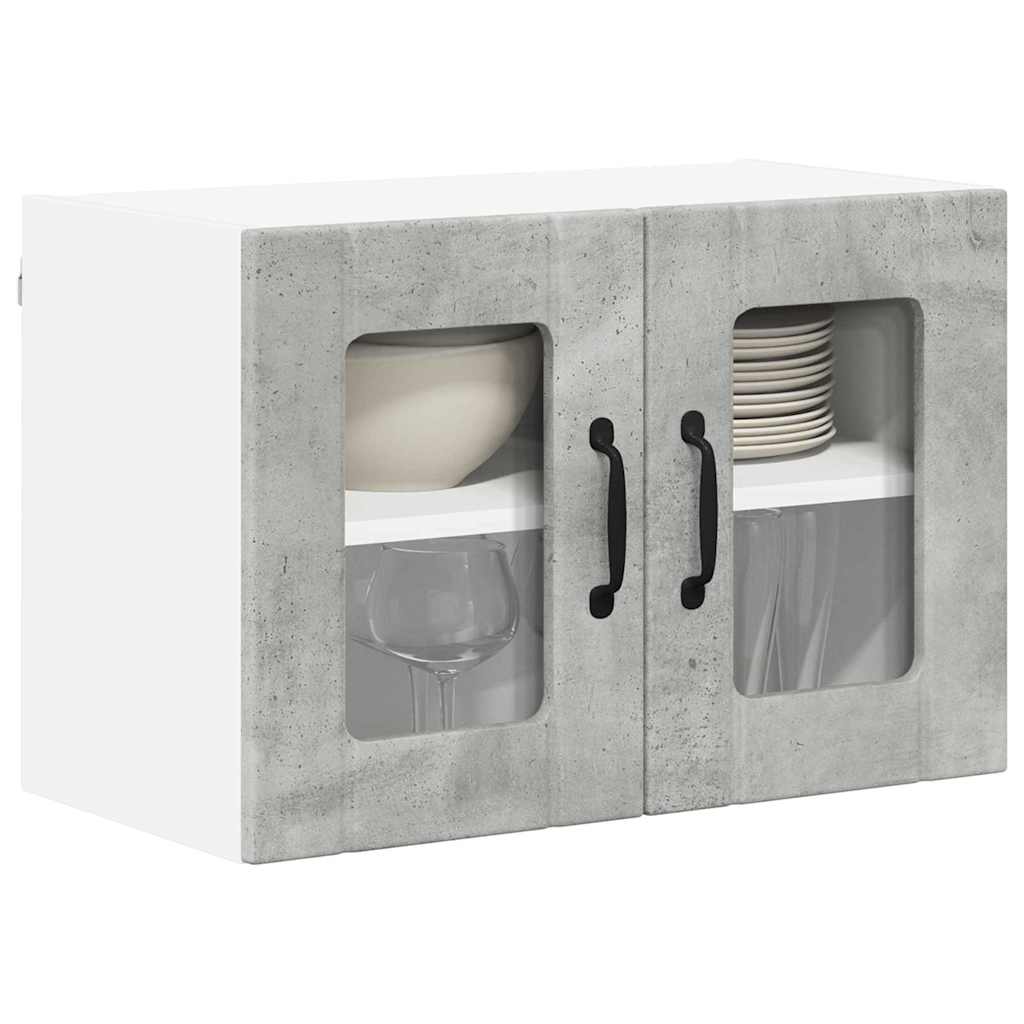 Vegghylle LUCCA 2 pcs Betonggrå 60 x 31 x 40 cm Konstruert tre