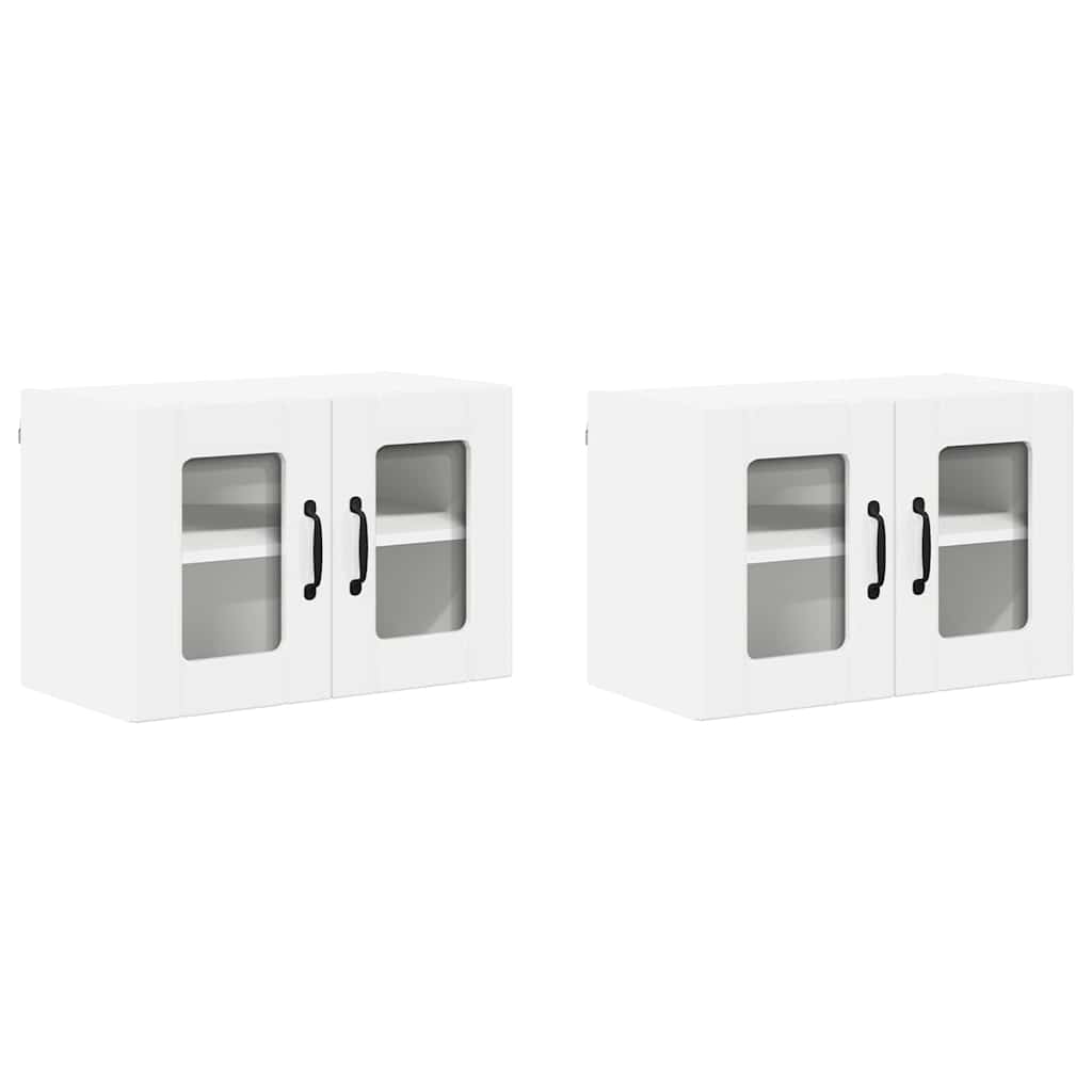 Vegghylle LUCCA 2 pcs Høgglans hvit 60 x 31 x 40 cm