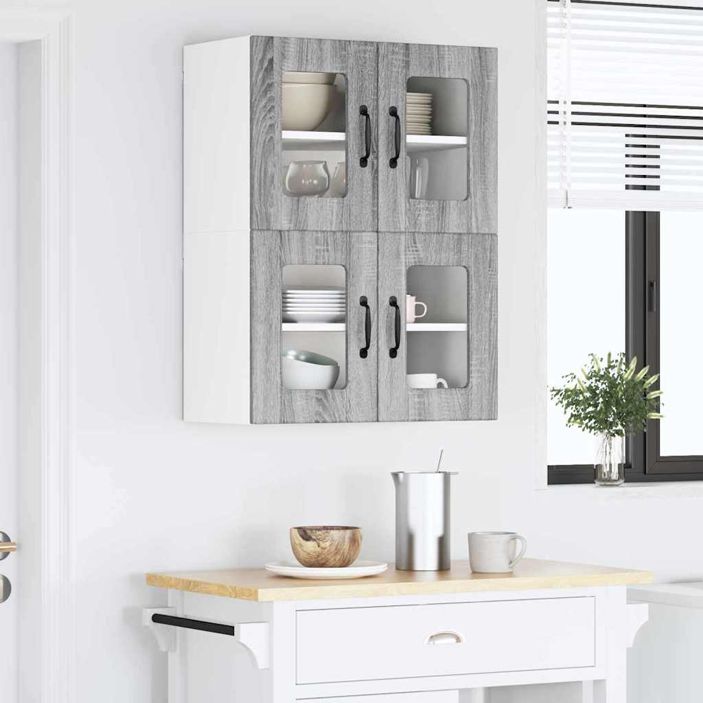 Vegghylle LUCCA 2 pcs Grå sonoma 60 x 31 x 40 cm Konstruert tre