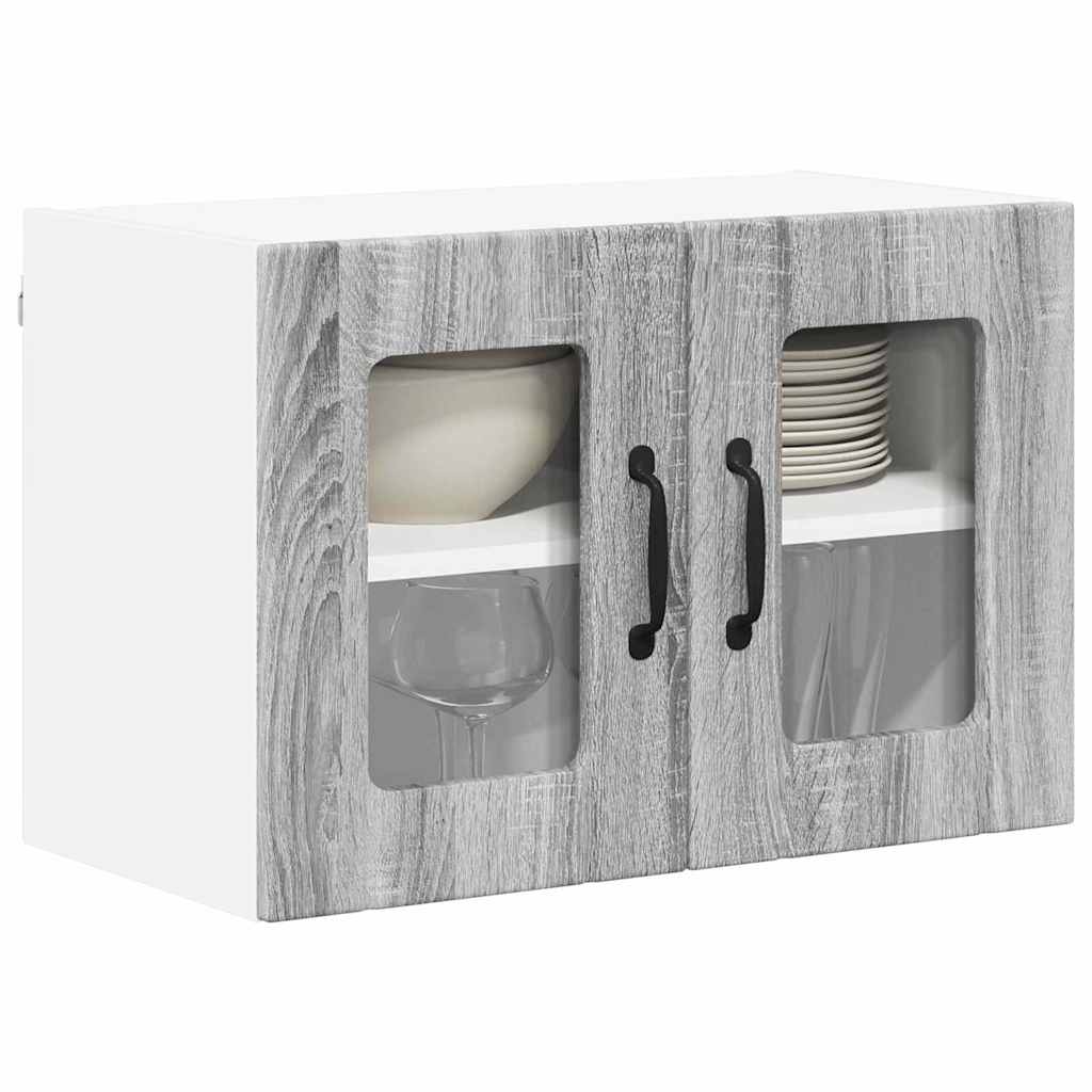 Vegghylle LUCCA 2 pcs Grå sonoma 60 x 31 x 40 cm Konstruert tre