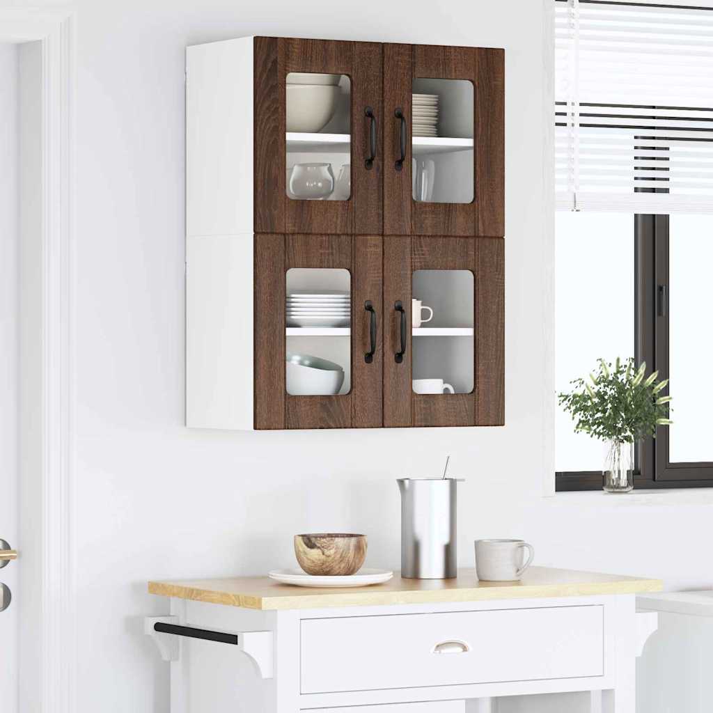 Vegghylle LUCCA 2 pcs Brun eik 60 x 31 x 40 cm Konstruert tre