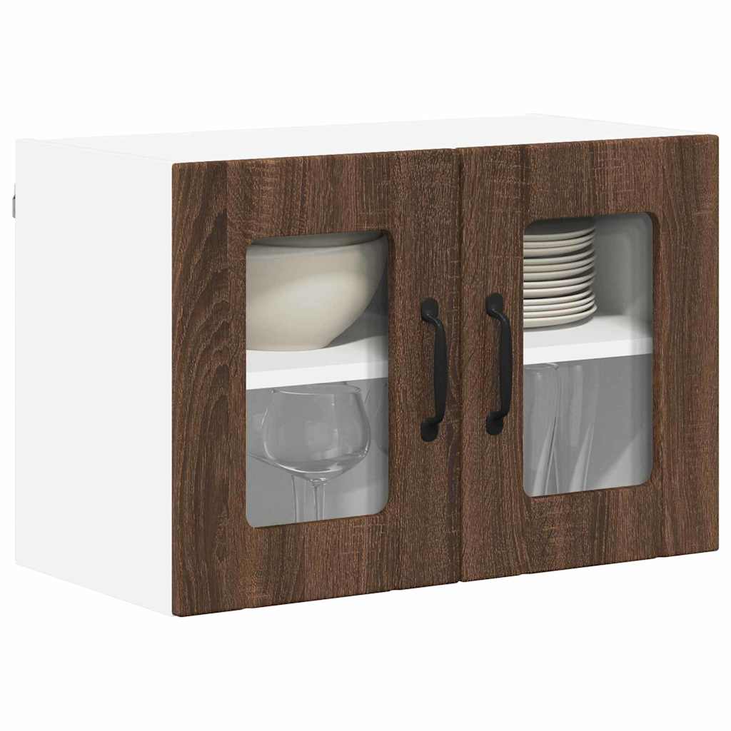 Vegghylle LUCCA 2 pcs Brun eik 60 x 31 x 40 cm Konstruert tre