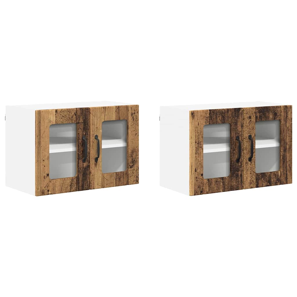 Vegghylle LUCCA 2 pcs Gammelt tre 60 x 31 x 40 cm
