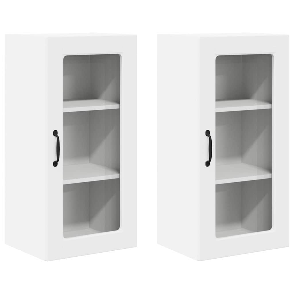 Vegghylle LUCCA 2 pcs Hvit 40 x 31 x 80 cm Konstruert tre