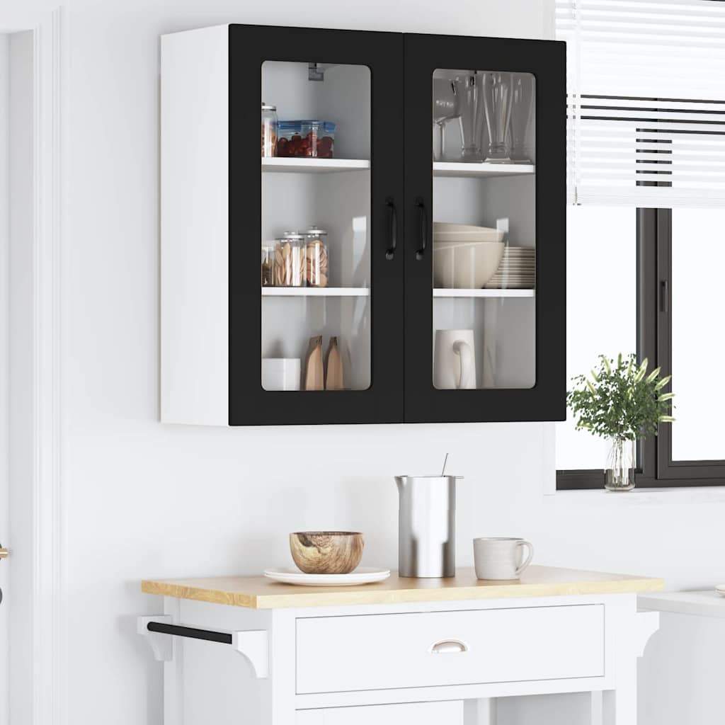 Vegghylle LUCCA Svart 40 x 31 x 80 cm Konstruert tre