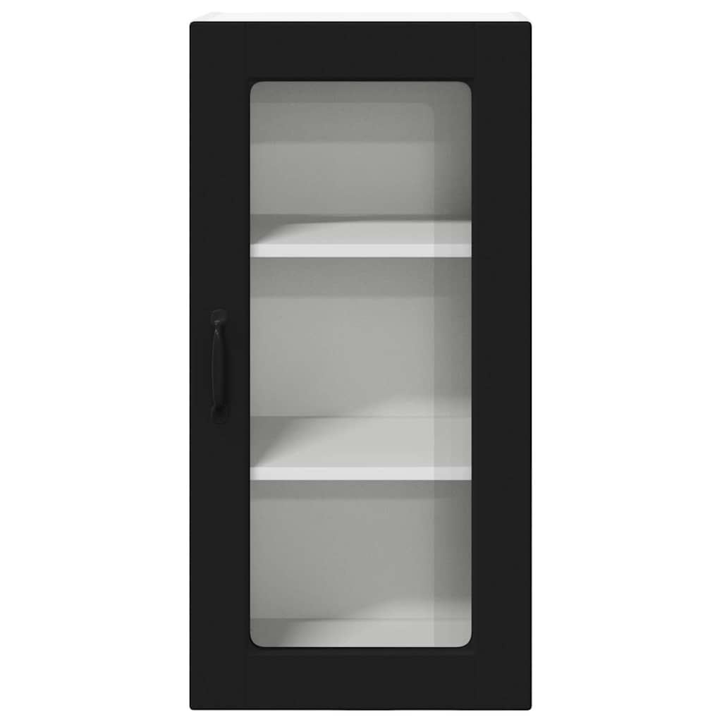 Vegghylle LUCCA Svart 40 x 31 x 80 cm Konstruert tre