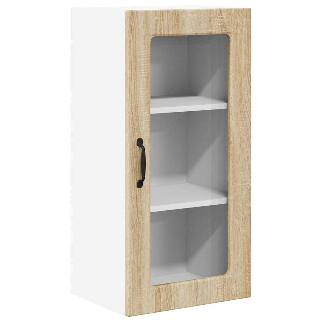 Vegghylle LUCCA 2 pcs Sonoma eik 40 x 31 x 80 cm Konstruert tre