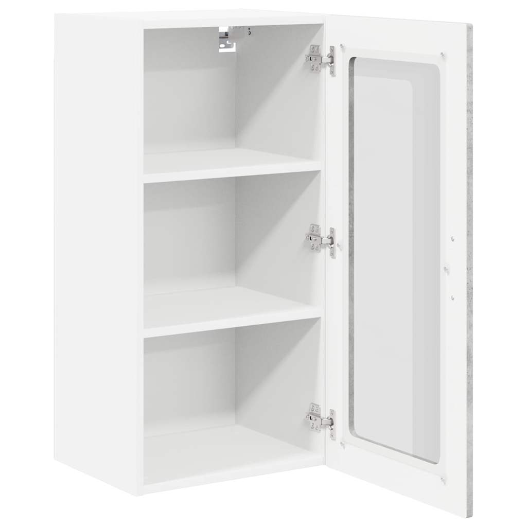 Vegghylle LUCCA 2 pcs Betonggrå 40 x 31 x 80 cm Konstruert tre