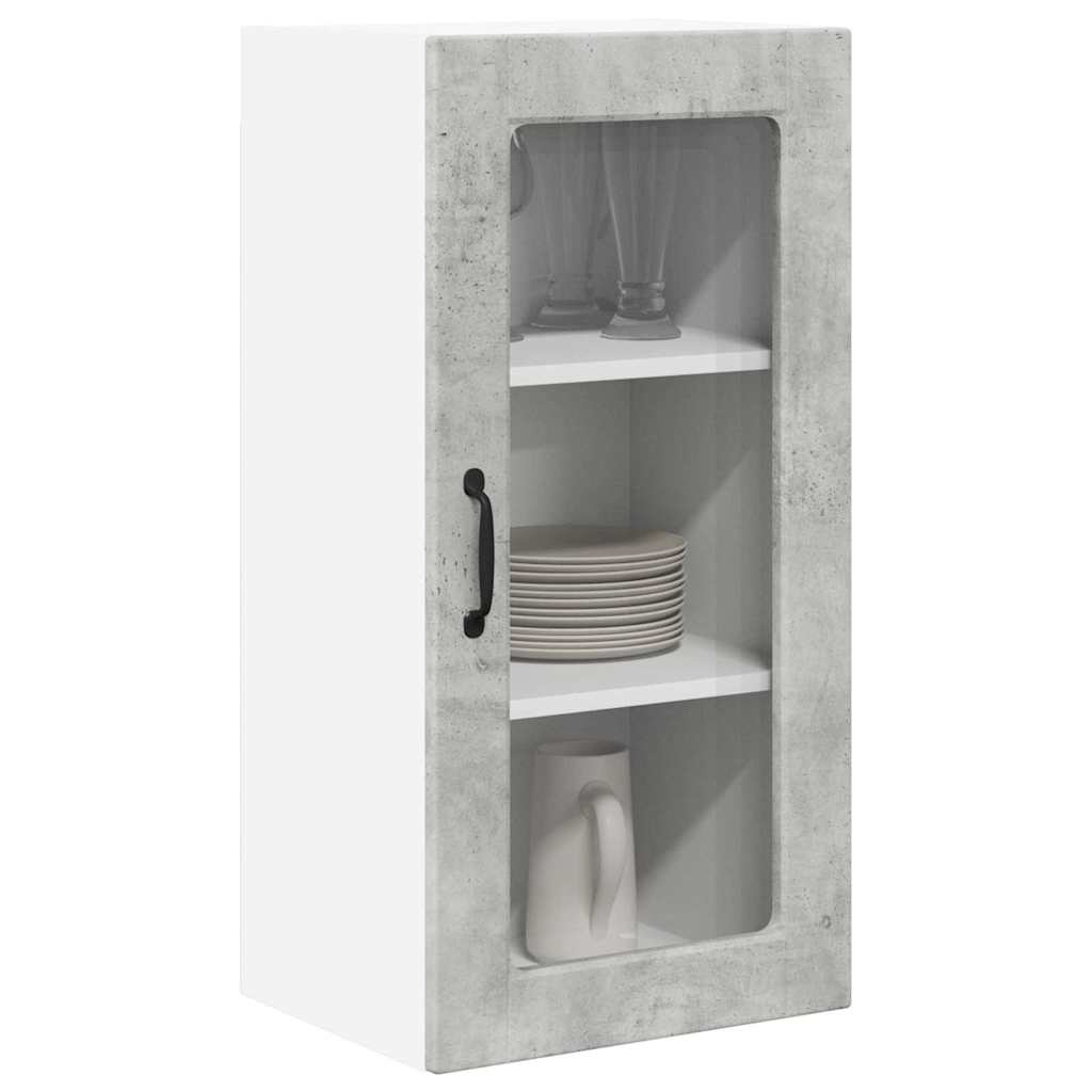 Vegghylle LUCCA 2 pcs Betonggrå 40 x 31 x 80 cm Konstruert tre