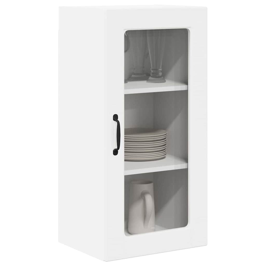 Vegghylle LUCCA Høgglans hvit 40 x 31 x 80 cm Konstruert tre