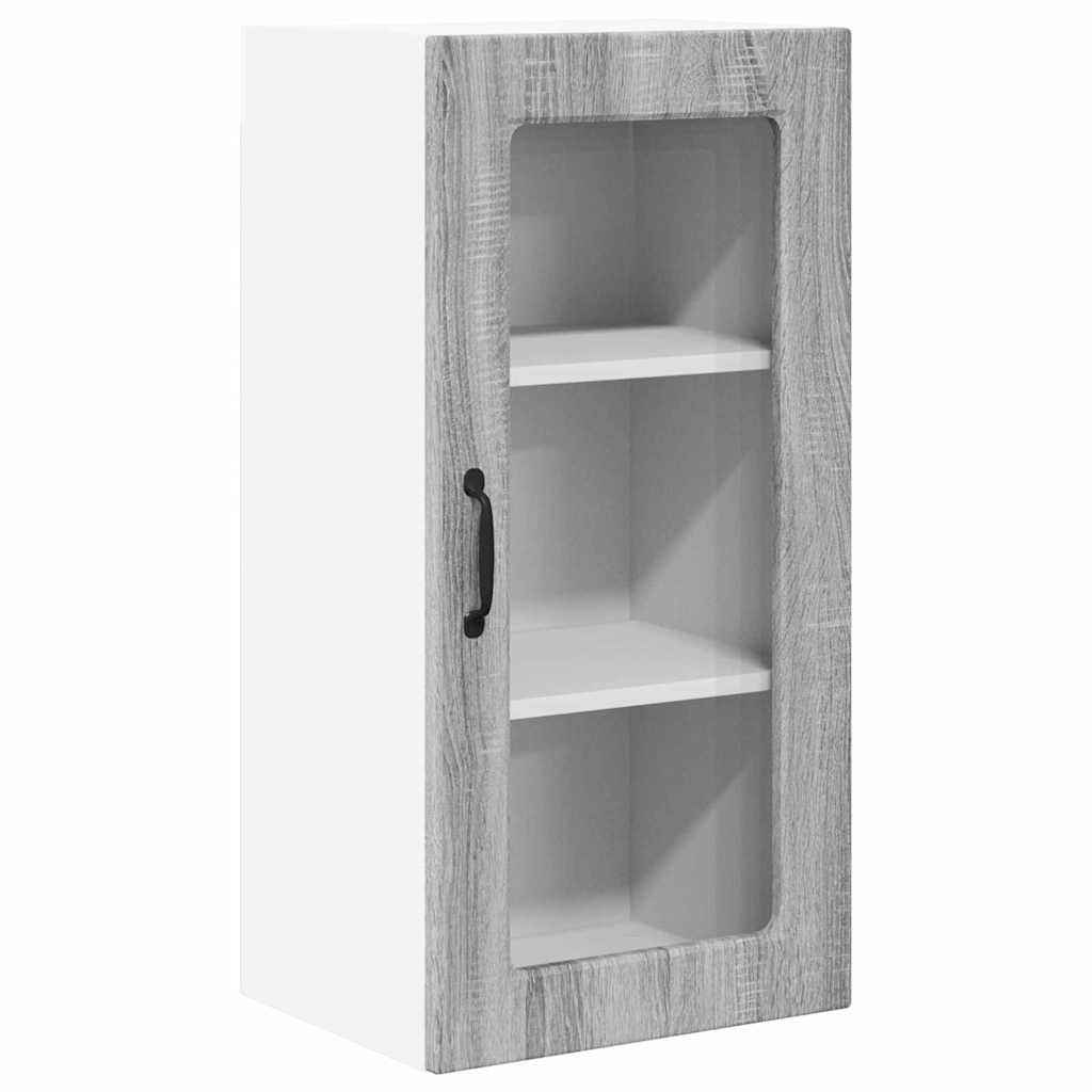 Vegghylle LUCCA 2 pcs Grå sonoma 40 x 31 x 80 cm Konstruert tre
