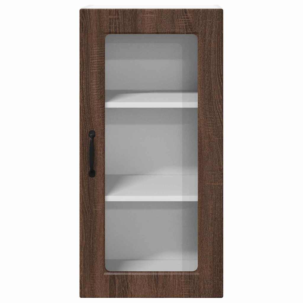 Vegghylle LUCCA 2 pcs Brun eik 40 x 31 x 80 cm Konstruert tre